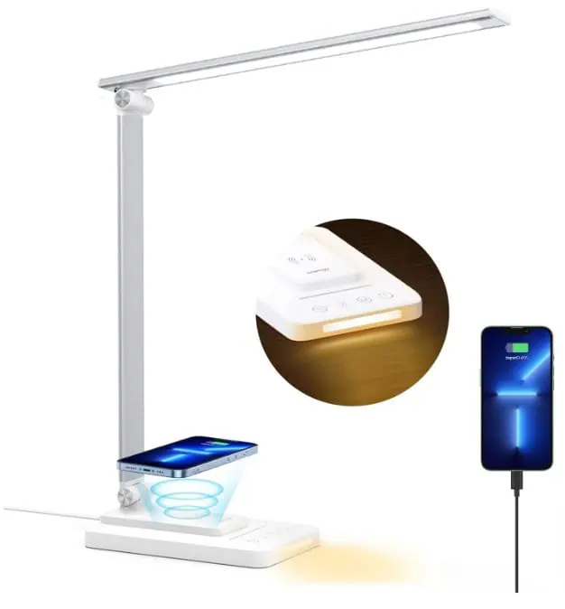 sympa Schreibtischlampe LED Metall mit Wireless Charger für 14,30 € inkl. Prime-Versand (statt 20,21 €)