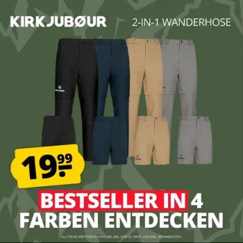 -17%KIRKJUBØUR Zip-Off Herren 2-in-1 Trekking Wanderhose