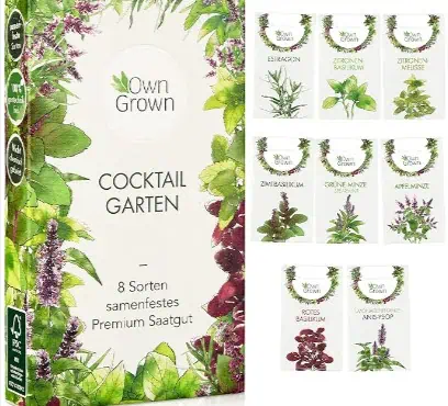 🌿 Cocktail Kräuter Set: 8 Sorten erlesene Cocktail Kräuter Samen für 4,49 € inkl. Prime-Versand statt 8,99€