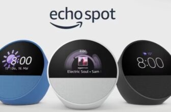 Der neue Amazon Echo Spot (2024), smarter Wecker mit sattem Klang und Alexa, Blau