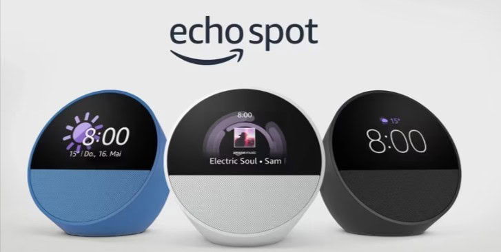 Der Neue Amazon Echo Spot (2024), Smarter Wecker Mit Sattem Klang Und Alexa, Blau