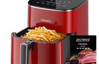 Fabuletta-Heißluftfritteuse-5-7L-11-in-1-Air-Fryer-Max230℃-Heissluft-Fritteusen-Digitaler-Timer-bis-zu-6-Stunden-LED-Touchscreen-AirFryer