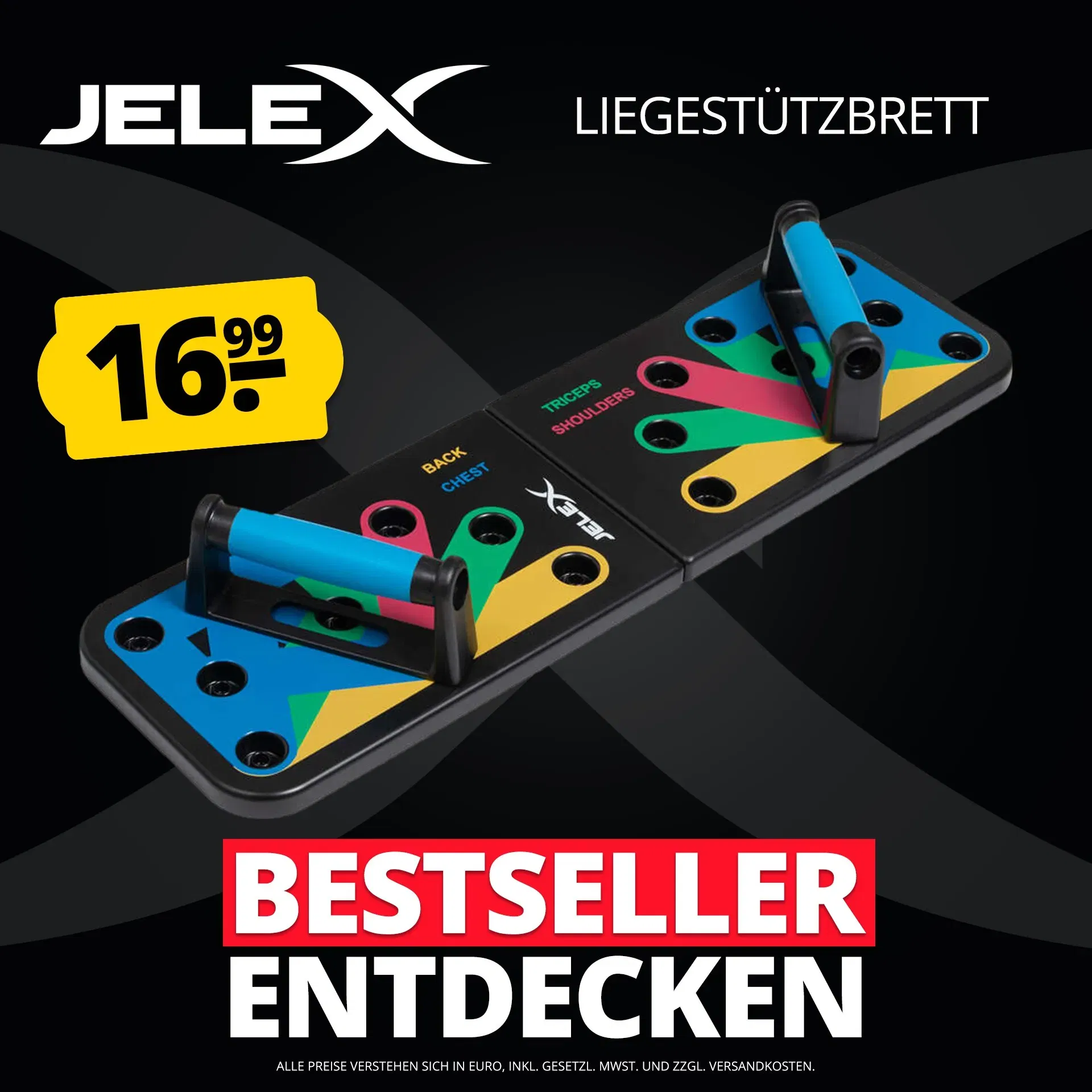 Jelex Tornado Chest Push Up Board Liegestützbrett