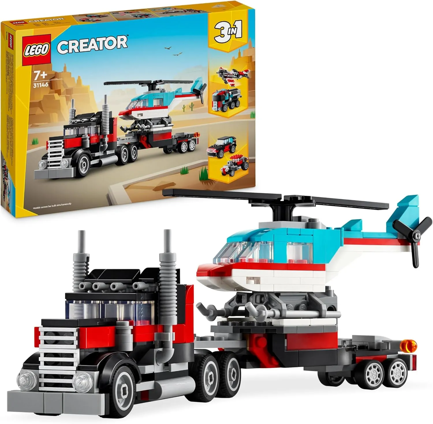 Lego Creator 3In1 Tieflader Mit Hubschrauber