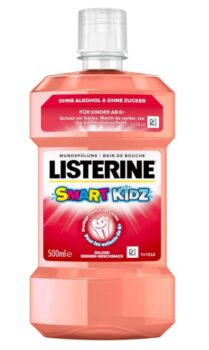 LISTERINE-Smart-Kidz-Mild-Berry-500-ml-antibakterielle-Kinder-Mundspülung-ohne-Alkohol-ohne-Zucker-Mundwasser-sch