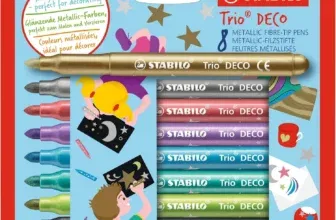 Metallic-Filzstift mit robuster XL-Spitze - STABILO Trio DECO - 8er Pack - mit 8 verschiedenen Farben