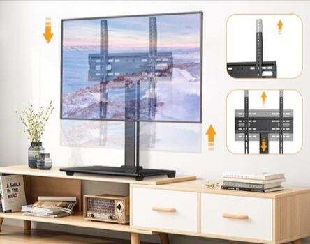 Perlegear-TV-Ständer-TV-Standfuss-Universal-für-26-55-Zoll-OLED-LCD-Flach-Curved-Fernseher-bis-zu-40kg-Max-VESA-400x400mm-Höhenverstellbar-Stabile-base-Amazon-de-Elektronik-Foto