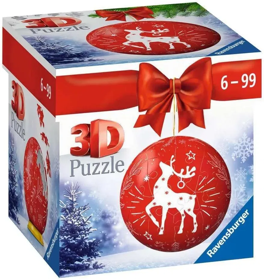 Ravensburger 3D Puzzle-Ball Weihnachtskugel Rentier 11495 54 Teile Für Weihnachtsfans