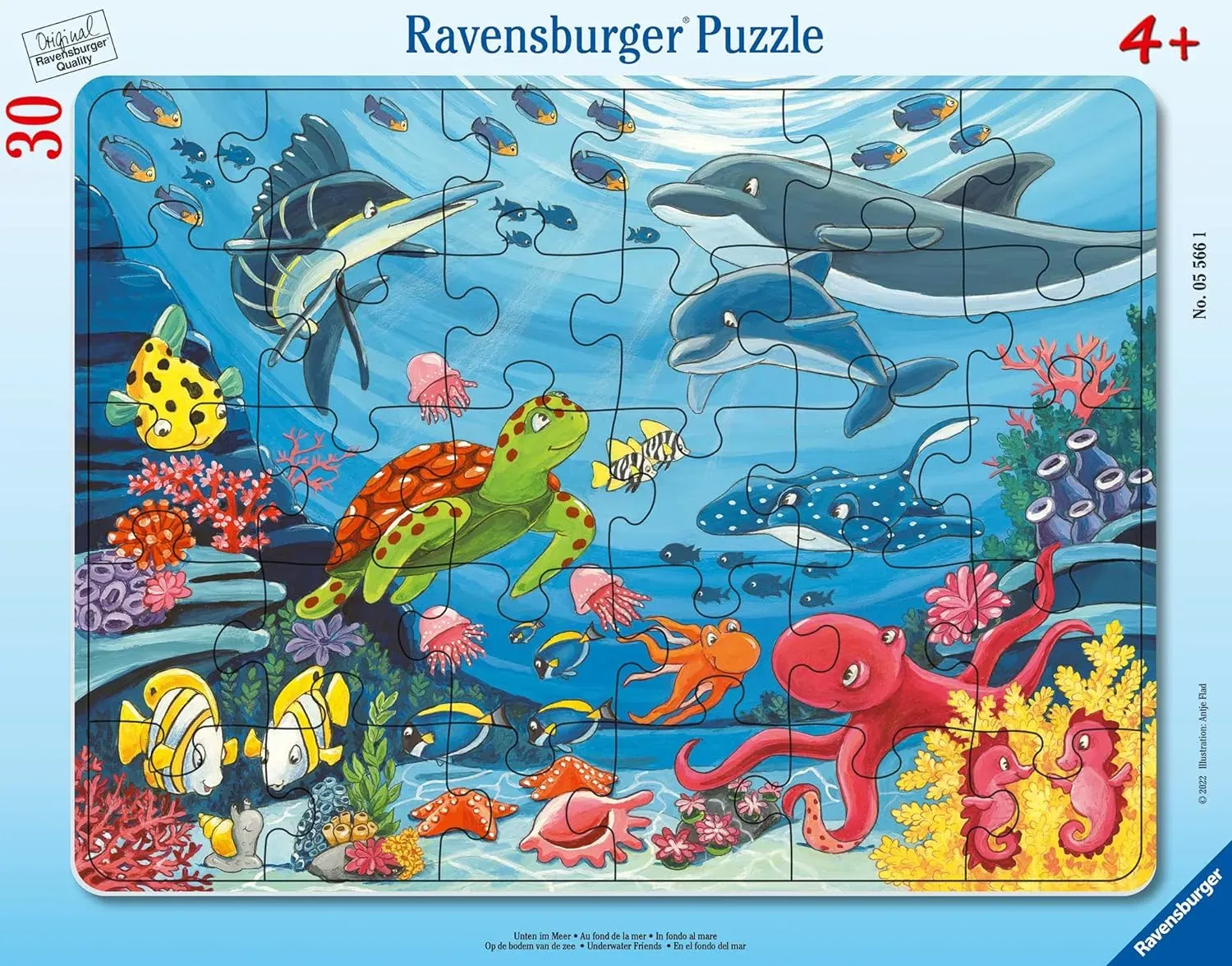 Ravensburger Kinderpuzzle - Unten Im Meer - 30-48 Teile Rahmenpuzzle