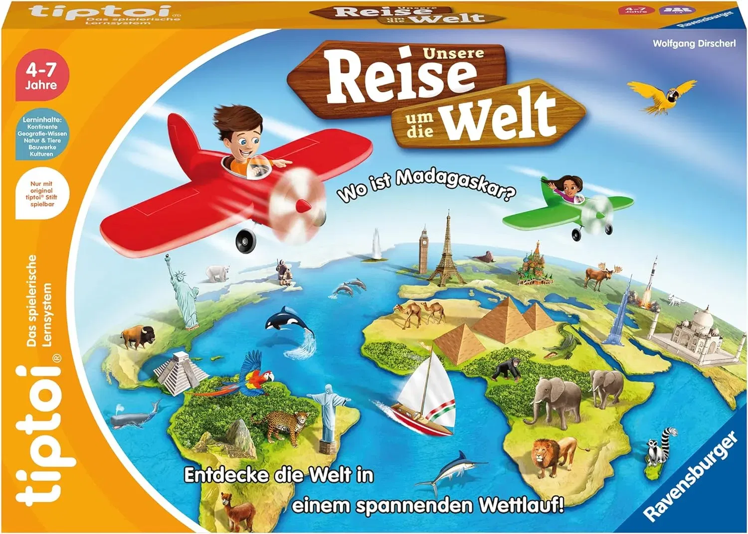 Ravensburger Tiptoi Spiel 00117 Unsere Reise Um Die Welt - Lernspiel Ab 4 Jahren