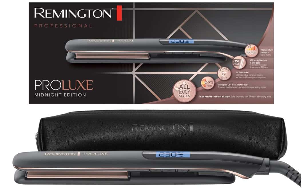 Remington-Glätteisen-Schmale-110Mm-Lange-Keramikstylingplatten-Proluxe-Midnight-Optiheat-Technologie-Pro-Einstellung