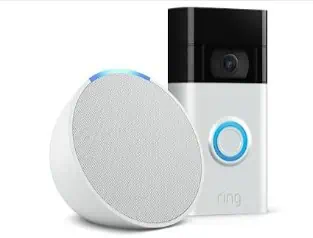 Frühes Prime Day-Angebot: Ring Akku Videotürklingel mit HD Kamera + Echo Pop smarter Bluetooth-Lautsprecher