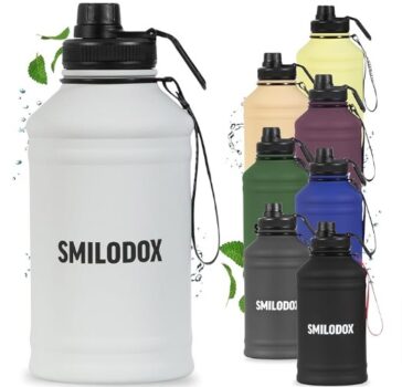 SMILODOX-Edelstahl-Trinkflasche-1-3-Liter-Extra-Stark-Sport-Fitness-Wasserflasche