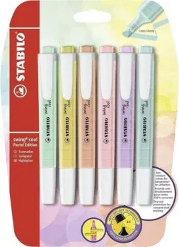 Textmarker - STABILO swing cool Pastel - 6er Pack