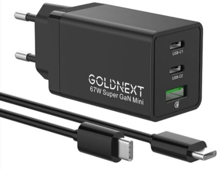 USB-C-Ladegerät-67W-GOLDNEXT-GaN-PD-65W-USB-C-Netzteil-Super-Fast-Charger-PPS