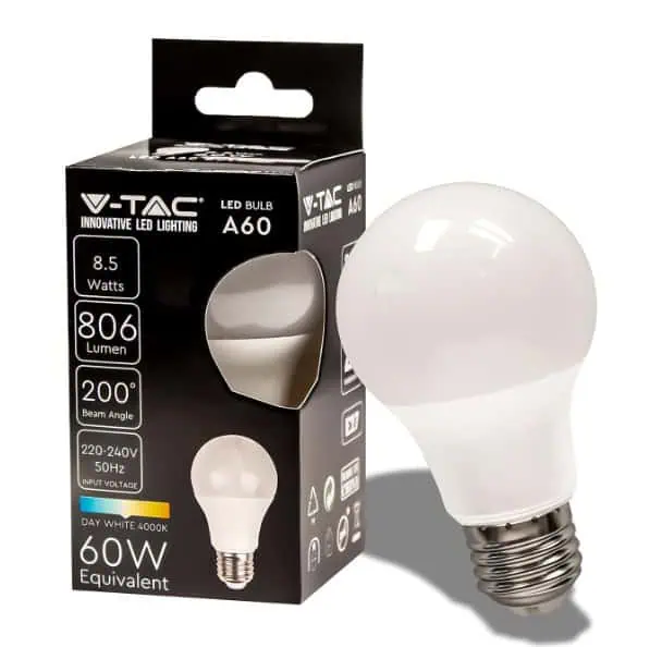 3 Stück 💡 V-TAC E27 8,5W LED (entspricht einer 60W Glühbirne) für 2,49€ (Prime) statt 6€