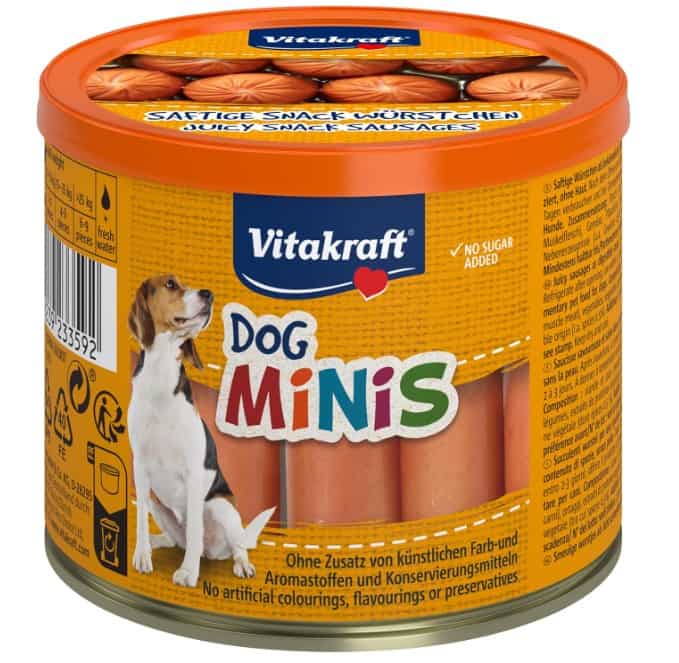 Vitakraft-Dog-Minis-Hundeleckerli-Würstchen-Belohnung-Für-Zwischendurch-Mit-Geflügel-Gewürzreduziert-In-Wiederverschließbarer