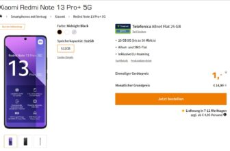 Xiaomi Redmi Note 13 Pro+ 5G + freenet Telefonica Allnet Flat 25 GB 5G