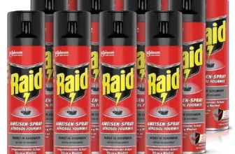 12er-Pack Raid Paral Ameisen-Spray, Insektenspray zur Bekämpfung von Ameisen, Silberfischen, Spinnen, Schaben, 400ml