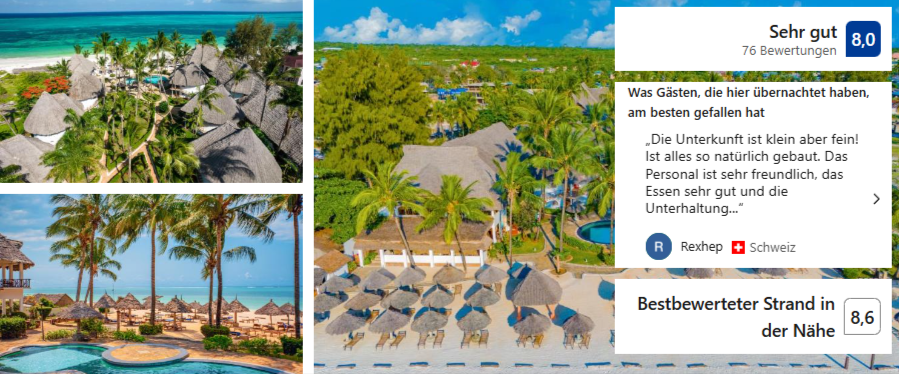 Sansibar im Mai 😍🌴10 Tage im 4* AHG Waridi Beach Resort & Spa“ inkl. Flügen, Transfer & All Inclusive und Zug ab 1144€