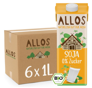 Allos Bio Sojadrink ohne Zucker Milchalternative aus Soja Soja Drink Drink auf Pflanzenbasis