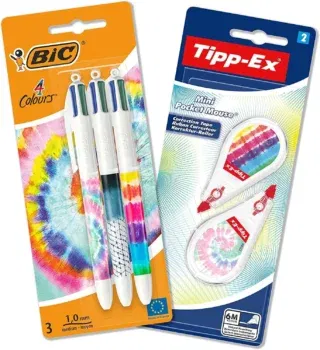 BIC 4 Colours 4 Farben Kugelschreiber und Tipp-Ex Korrekturroller Schreibwaren Set