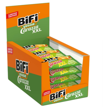 BiFi Veggie Carazza XXL - 16er Pack (16 x 70g) – Vegetarischer Pizza Snack - Mini Pizza To Go - für