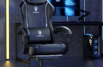 Dowinx-Gaming-Stuhl-Racing-Gamer-Stuhl-Ergonomischer-Gaming-Sessel-mit-Lendenwirbelstütze-Gaming-Chair-PU-Leder-PC-Stuhl-Verbreiterte-Rückenlehne-150KG-Schwarz-Amazon-de-Küche-Haushalt-Wohnen