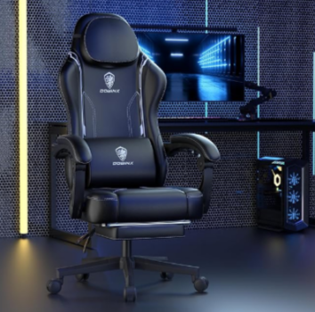 Dowinx-Gaming-Stuhl-Racing-Gamer-Stuhl-Ergonomischer-Gaming-Sessel-mit-Lendenwirbelstütze-Gaming-Chair-PU-Leder-PC-Stuhl-Verbreiterte-Rückenlehne-150KG-Schwarz-Amazon-de-Küche-Haushalt-Wohnen