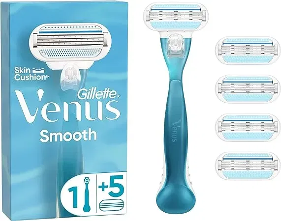 Gillette Venus Smooth Rasierer + 5 Rasierklingen