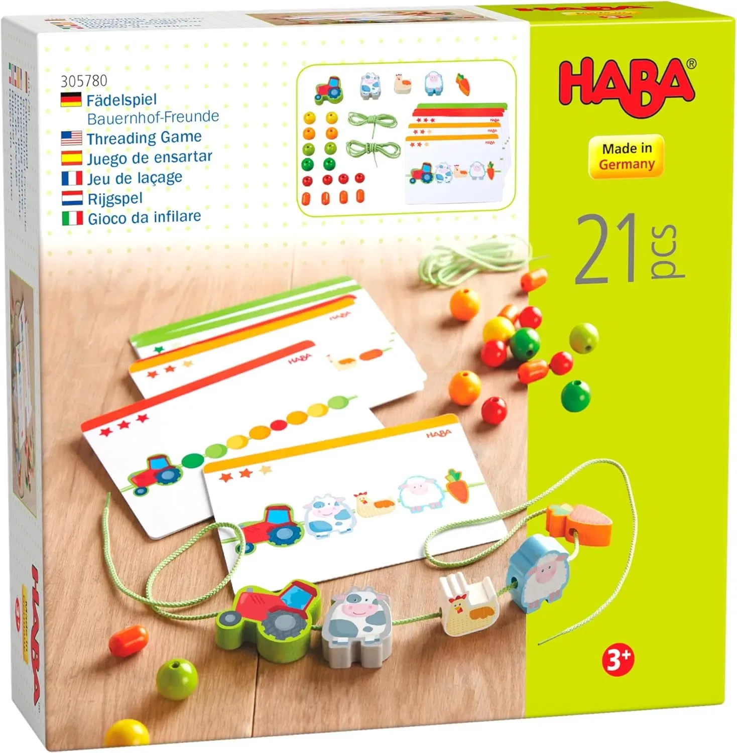 Haba 305780 - Fädelspiel Bauernhof-Freunde