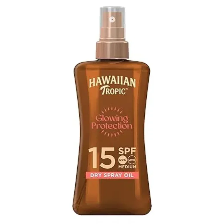 Hawaiian Tropic Glowing Protection Dry Oil Sonnenschutzspray mit LSF 15 und 200 ml Inhalt