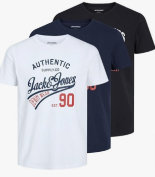 JACK-JONES-Male-T-Shirt-3er-Pack-Logo-Rundhals-T-Shirt-Amazon-de-Fashion