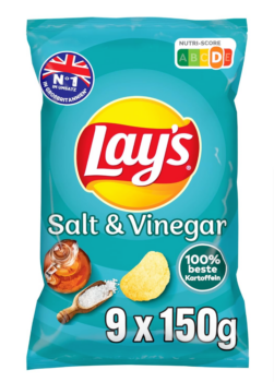 Lay's Salt & Vinegar – Knusprig gewürzte Kartoffelchips für eine gelungene Party (9 x 150 g) Amazo