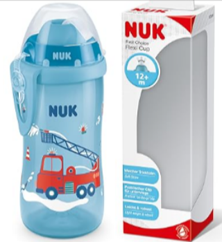 NUK-First-Choice-Flexi-Cup-Trinklernflasche-ab-12-Monaten-auslaufsicher-mit-Trinkhalm-Clip-und-Schutzkappe-BPA-frei-300-ml-Feuerwehrauto-blau-Amazon-de-Baby