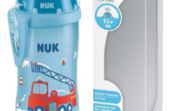 NUK-First-Choice-Flexi-Cup-Trinklernflasche-ab-12-Monaten-auslaufsicher-mit-Trinkhalm-Clip-und-Schutzkappe-BPA-frei-300-ml-Feuerwehrauto-blau-Amazon-de-Baby