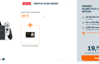 Nintendo Switch OLED + 20 € Amazon-Gutschen + Freenet Allnet Flat 25 GB 5G