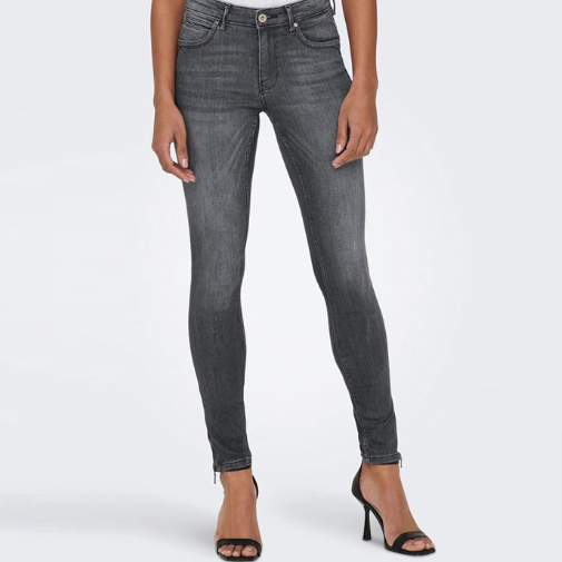 Only-Damen-Kendell-Skinny-Jeans-Grau