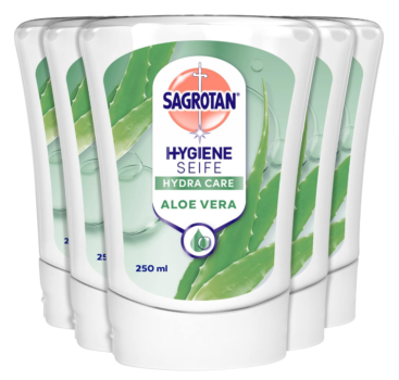 Sagrotan No-Touch Nachfüller Aloe Vera – Für den automatischen Seifenspender – 5 x 250 ml Handseife