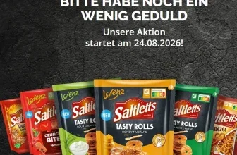 Lorenz Saltletts Tasty Rolls mit Text: Aktion startet am 24.08.2026