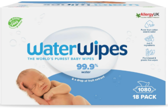 WaterWipes plastikfreie, originale Reinigungstücher für Babys, 1080 Stück (18 Packungen), 99,9 % was