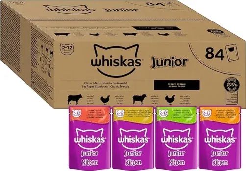 Whiskas Junior Katzennassfutter Klassiche Auswahl in Sauce