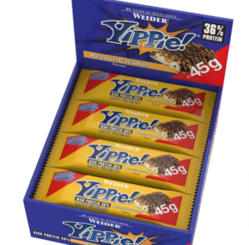 YIPPIE-Bar-12x45g-Peanut-Caramel-von-Weider-kaufen-Bodylab24-Shop