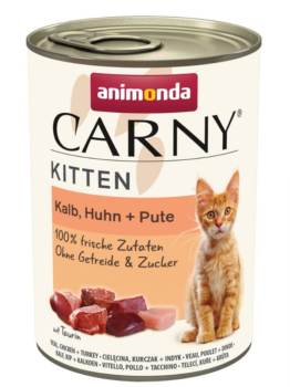 animonda Carny Kitten Nassfutter für Junge Katzen, Dose Katzenfutter für Junge Katzen, Kalb, Huhn +