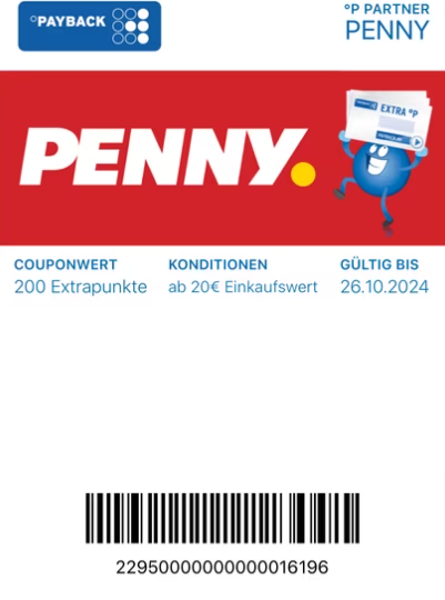 200 Payback Extra-Punkte Penny