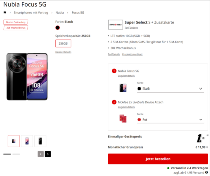 2x Nubia Focus 5G + 2x Super Select S