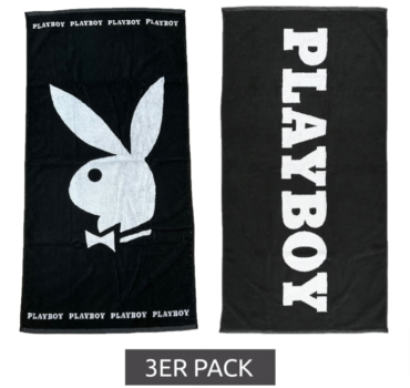 3er-Pack-PLAYBOY-x-DEF-Baumwoll-Badetuch-Frottee-Handtuch-Duschtuch