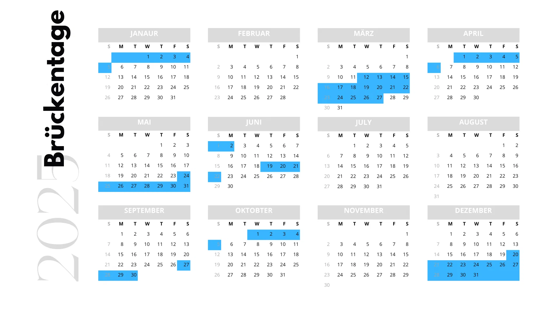 Brückentage 2025 📅 So Verdoppelt Ihr Euren Urlaub 2025