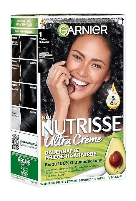 Garnier Nutrisse Pflegende Intensivtönung Mit Nährenden Fruchtölen 1.0 Tiefes Schwarz