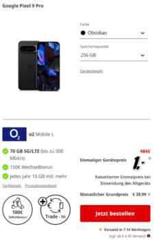 Google Pixel 9 Pro + o2 Mobile L 70 GB 5G